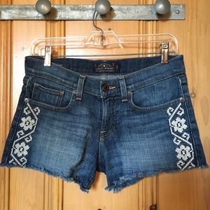Lucky Brand Embroidered Distressed Shorts